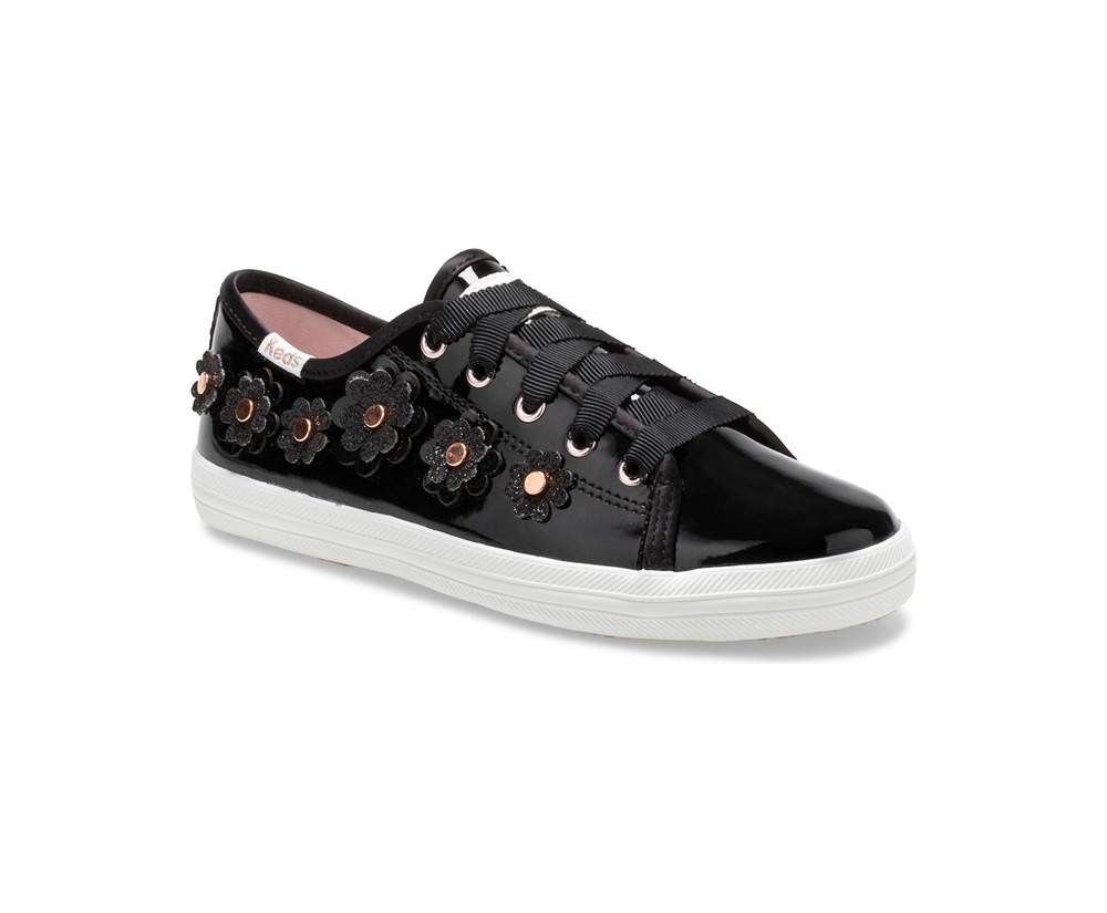 Keds Sneaker Kinder Schwarz - Kate Spade New York Kickstart Patent Leder - TYO-528409